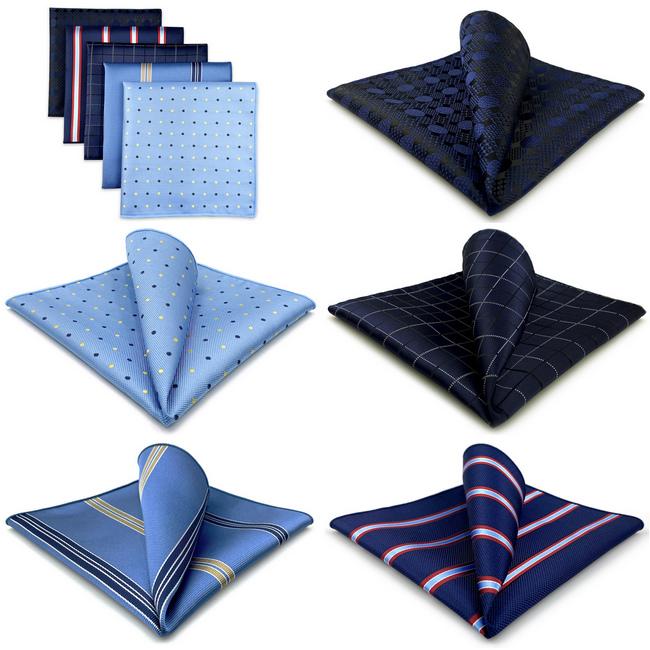 Shlax & Wing 5 Pieces Assorted Mens Pocket Square Fashion Gift Classic Handkerchiefs Set 2-90