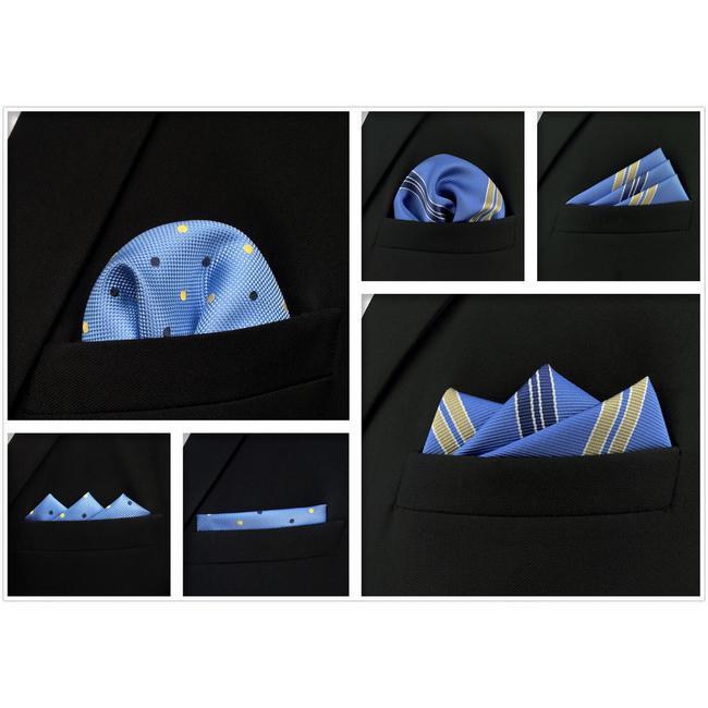 Shlax & Wing 5 Pieces Assorted Mens Pocket Square Fashion Gift Classic Handkerchiefs Set 2-90