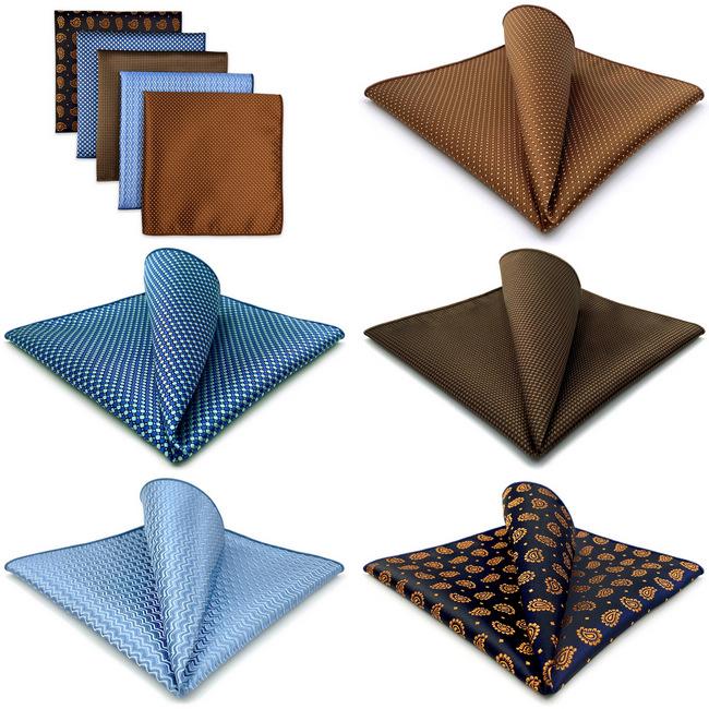 Shlax & Wing 5 Pieces Assorted Mens Pocket Square Fashion Gift Classic Handkerchiefs Set 2-91