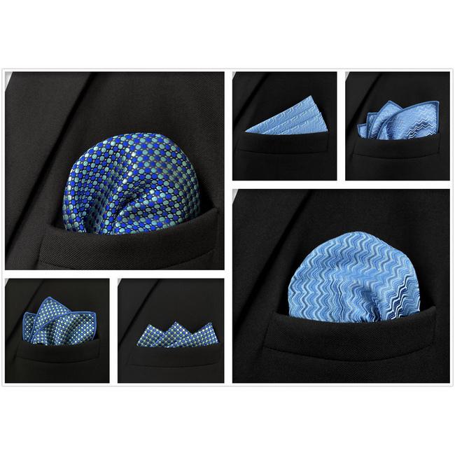 Shlax & Wing 5 Pieces Assorted Mens Pocket Square Fashion Gift Classic Handkerchiefs Set 2-91