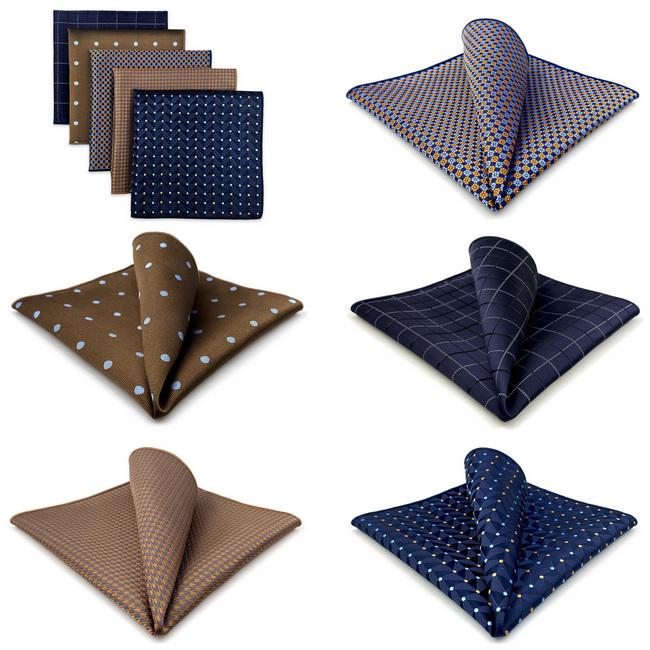 Shlax & Wing 5 Pieces Assorted Mens Pocket Square Fashion Gift Classic Handkerchiefs Set 2-92