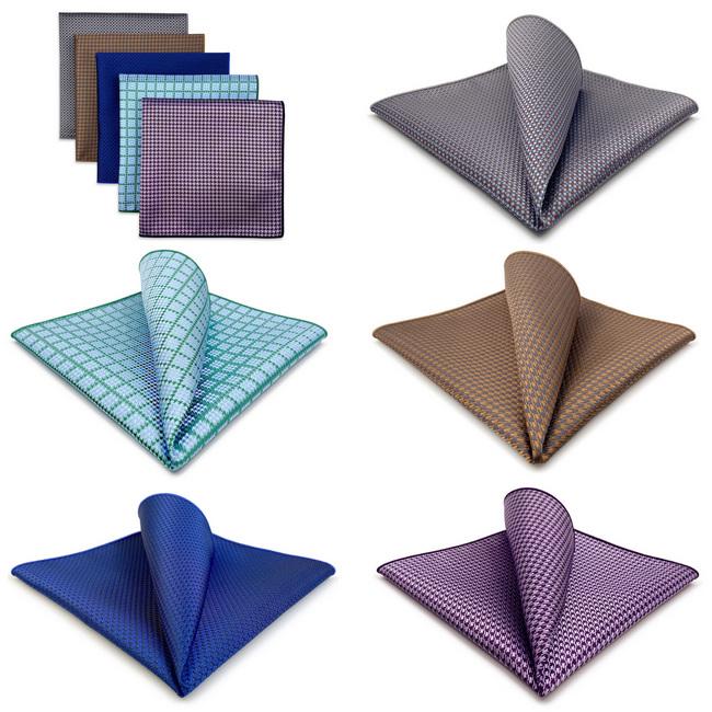 Shlax & Wing 5 Pieces Assorted Mens Pocket Square Fashion Gift Classic Handkerchiefs Set 2-95