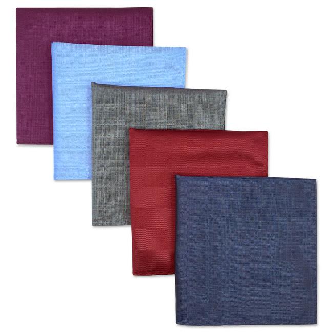 shlax & wing 5 Pieces Assorted Mens Pocket Square Fashion Gift Classic Handkerchiefs Set 3-3