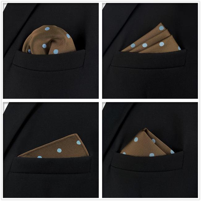 Shlax & Wing 5 Pieces Assorted Mens Pocket Square Maillard Style Fashion Gift Classic Handkerchiefs Set 2-93