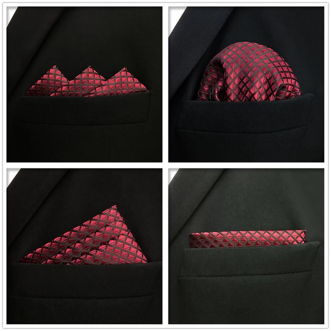 Shlax & Wing 5 Pieces Assorted Mens Pocket Square Solid Color Fashion Classic Handkerchiefs Set 1-16