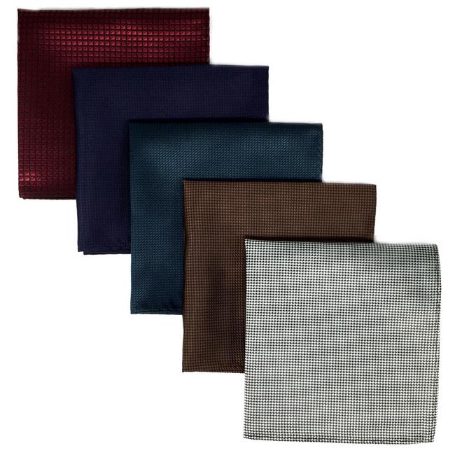 shlax & wing 5 Pieces Assorted Mens Pocket Square Solid Color Fashion Classic Handkerchiefs Set 1-16