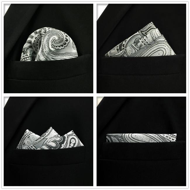 Shlax & Wing 5 Pieces Assorted Paisley Fashion Mens Pocket Square Classic Handkerchiefs Set 2-10