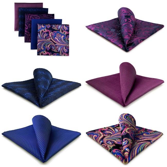 Shlax & Wing 5 Pieces Assorted Paisley Fashion Mens Pocket Square Classic Handkerchiefs Set 1-67
