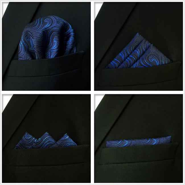 Shlax & Wing 5 Pieces Assorted Paisley Fashion Mens Pocket Square Classic Handkerchiefs Set 1-67