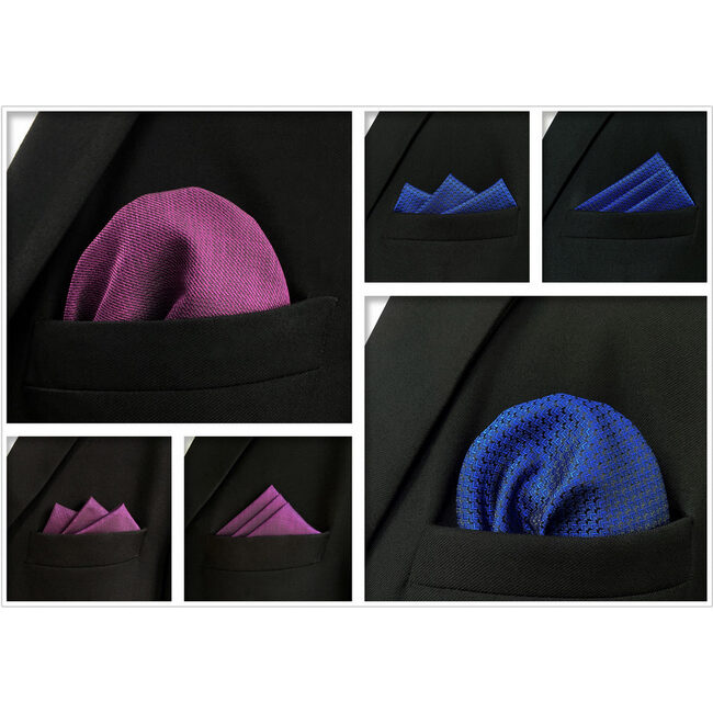 Shlax & Wing 5 Pieces Assorted Paisley Fashion Mens Pocket Square Classic Handkerchiefs Set 1-67