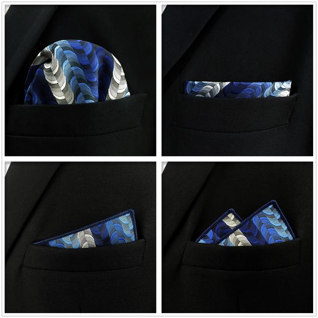 Shlax & Wing 5 Pieces Assorted Paisley Mens Pocket Square Fashion Classic Handkerchiefs Set 1-2