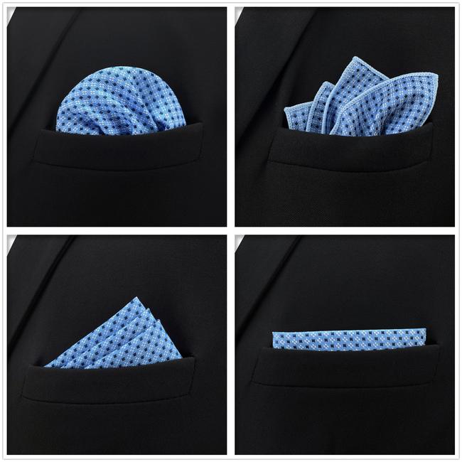 Shlax & Wing 5 Pieces Assorted Solid Color Fashion Mens Pocket Square Classic Handkerchiefs Set 2-19