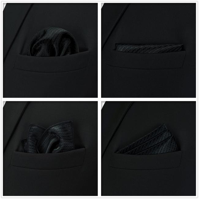 Shlax & Wing 5 Pieces Assorted Solid Color Fashion Mens Pocket Square Classic Handkerchiefs Set 2-9