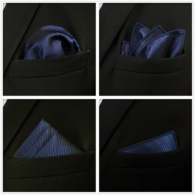 Shlax & Wing 5 Pieces Blue Mens Pocket Square Fashion Gift Classic Handkerchiefs Set 2-106