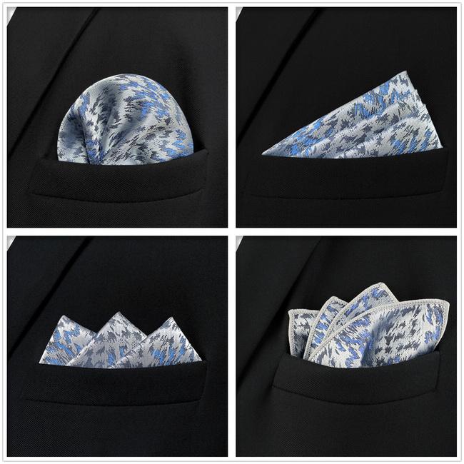 Shlax & Wing 5 Pieces Grey Mens Pocket Square Fashion Gift Classic Handkerchiefs Set 1-77