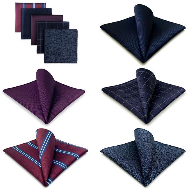 Shlax & Wing 5 Pieces Mens Pocket Square Assorted Fashion Gift Classic Handkerchiefs Set 1-72