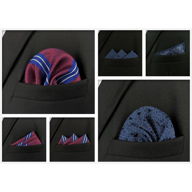 Shlax & Wing 5 Pieces Mens Pocket Square Assorted Fashion Gift Classic Handkerchiefs Set 1-72