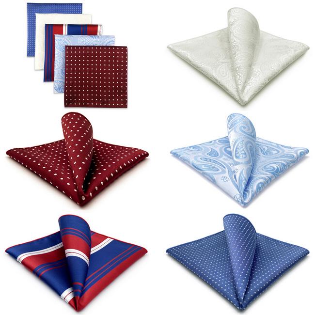 Shlax & Wing 5 Pieces Mens Pocket Square Assorted Fashion Gift Classic Handkerchiefs Set 1-68