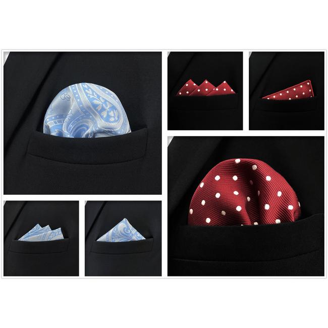 Shlax & Wing 5 Pieces Mens Pocket Square Assorted Fashion Gift Classic Handkerchiefs Set 1-68