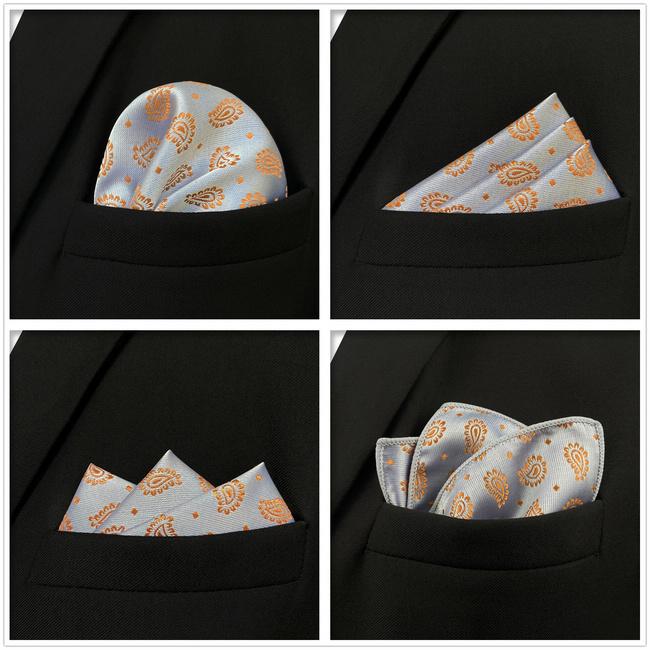 Shlax & Wing 5 Pieces Mens Pocket Square Assorted Fashion Gift Classic Handkerchiefs Set 2-102