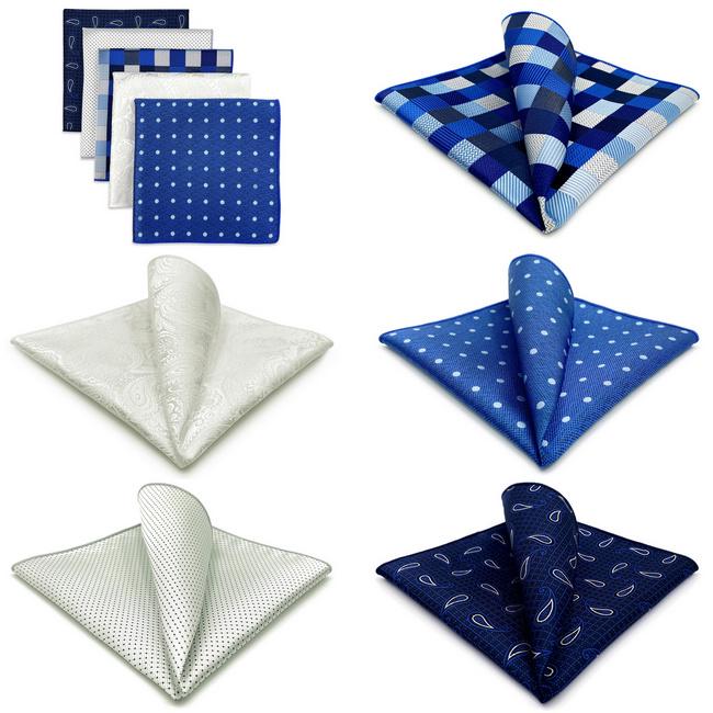 Shlax & Wing 5 Pieces Mens Pocket Square Assorted Fashion Gift Classic Handkerchiefs Set 2-96