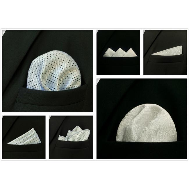 Shlax & Wing 5 Pieces Mens Pocket Square Assorted Fashion Gift Classic Handkerchiefs Set 2-96