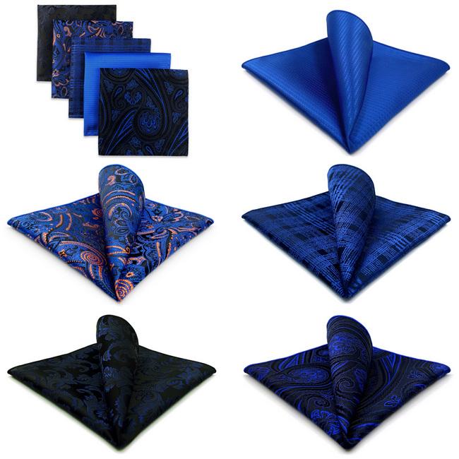 Shlax & Wing 5 Pieces Mens Pocket Square Assorted Gift Fashion Classic Handkerchiefs Set 1-69