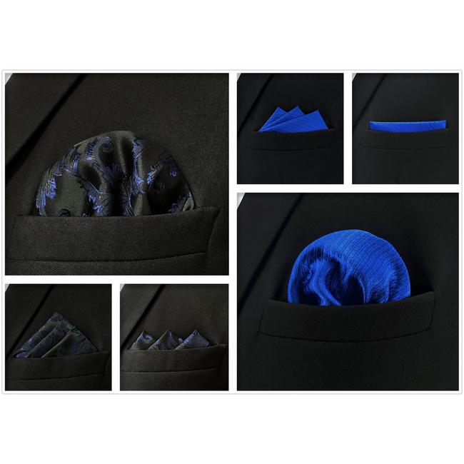 Shlax & Wing 5 Pieces Mens Pocket Square Assorted Gift Fashion Classic Handkerchiefs Set 1-69
