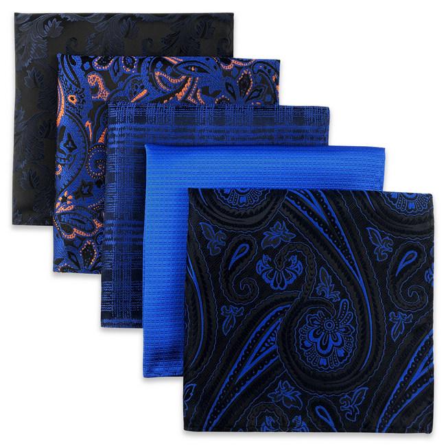 shlax & wing 5 Pieces Mens Pocket Square Assorted Gift Fashion Classic Handkerchiefs Set 1-69