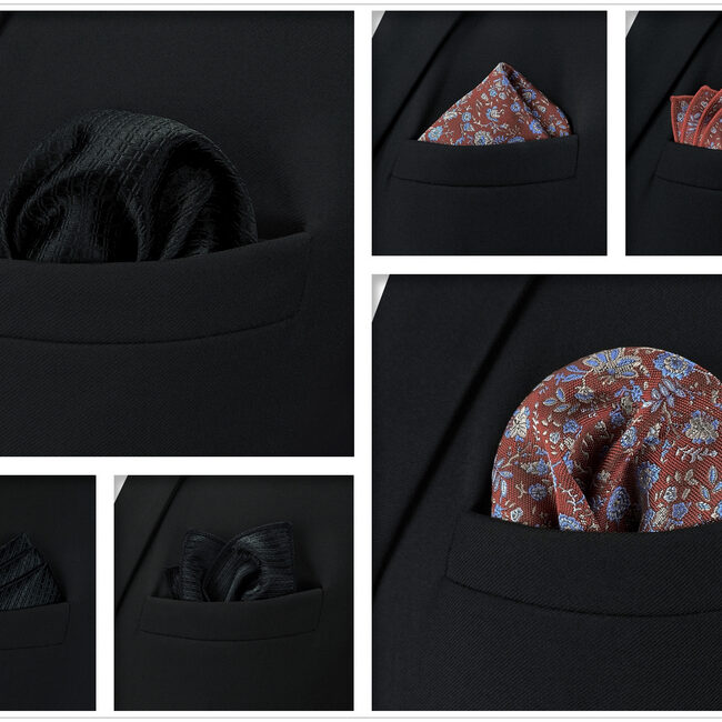 Shlax & Wing 5 Pieces Mens Pocket Square Brand New Gift Classic Acceossories Handkerchiefs Set 5-1