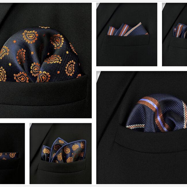 Shlax & Wing 5 Pieces Mens Pocket Square Brand New Gift Classic Acceossories Handkerchiefs Set 5-1