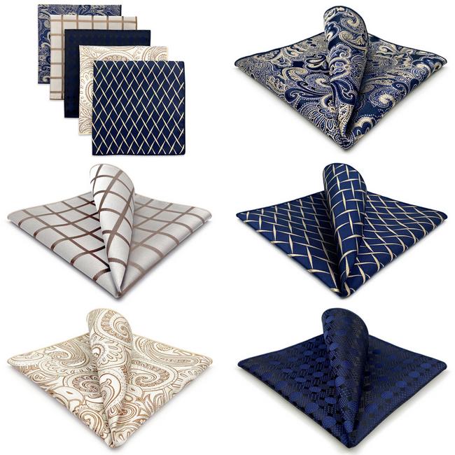 Shlax & Wing 5 Pieces Mens Pocket Square Brand New Gift Classic Acceossories Handkerchiefs Set 5-10