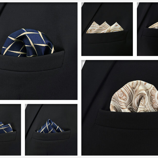 Shlax & Wing 5 Pieces Mens Pocket Square Brand New Gift Classic Acceossories Handkerchiefs Set 5-10