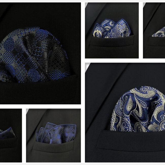 Shlax & Wing 5 Pieces Mens Pocket Square Brand New Gift Classic Acceossories Handkerchiefs Set 5-10