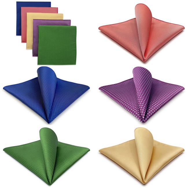 Shlax & Wing 5 Pieces Mens Pocket Square Brand New Gift Classic Acceossories Handkerchiefs Set 5-11