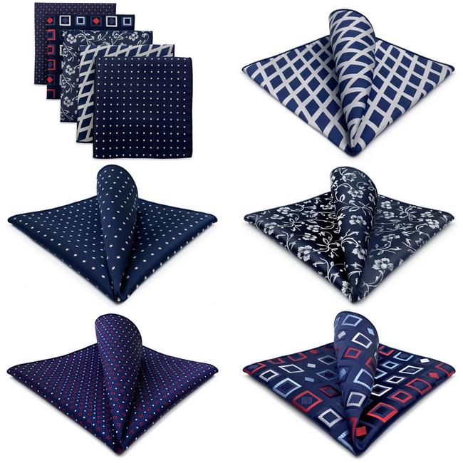 Shlax & Wing 5 Pieces Mens Pocket Square Brand New Gift Classic Acceossories Handkerchiefs Set 5-12