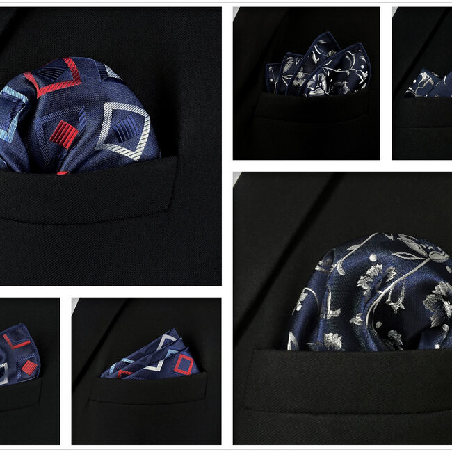 Shlax & Wing 5 Pieces Mens Pocket Square Brand New Gift Classic Acceossories Handkerchiefs Set 5-12
