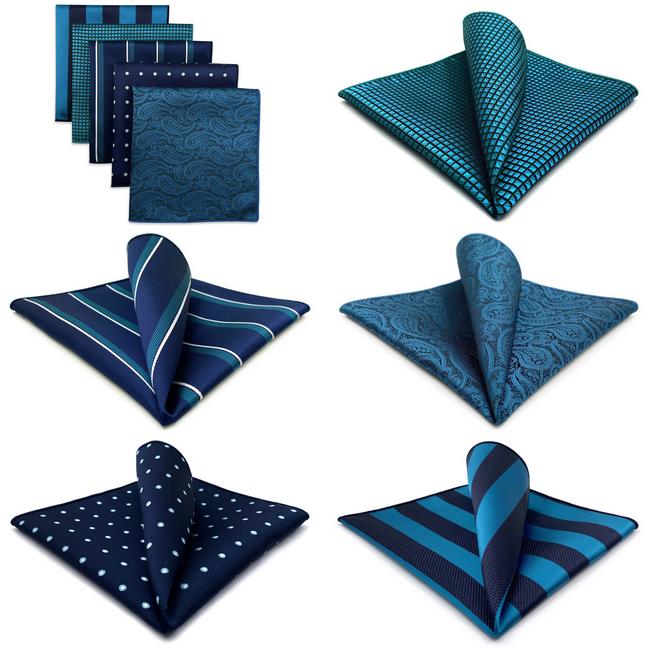Shlax & Wing 5 Pieces Mens Pocket Square Brand New Gift Classic Acceossories Handkerchiefs Set 5-13