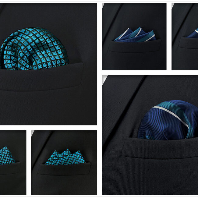 Shlax & Wing 5 Pieces Mens Pocket Square Brand New Gift Classic Acceossories Handkerchiefs Set 5-13