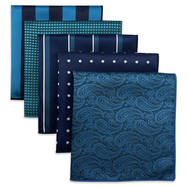 shlax & wing 5 Pieces Mens Pocket Square Brand New Gift Classic Acceossories Handkerchiefs Set 5-13