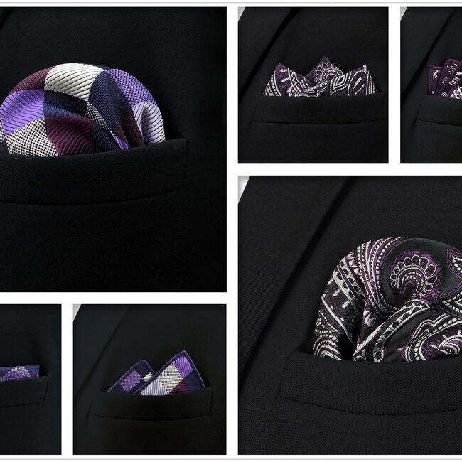 Shlax & Wing 5 Pieces Mens Pocket Square Brand New Gift Classic Acceossories Handkerchiefs Set 5-14