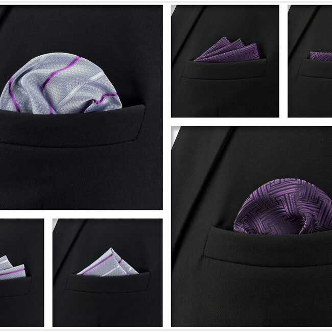 Shlax & Wing 5 Pieces Mens Pocket Square Brand New Gift Classic Acceossories Handkerchiefs Set 5-14