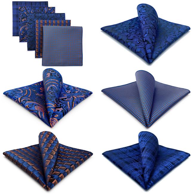 Shlax & Wing 5 Pieces Mens Pocket Square Brand New Gift Classic Acceossories Handkerchiefs Set 5-15
