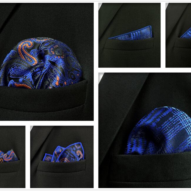 Shlax & Wing 5 Pieces Mens Pocket Square Brand New Gift Classic Acceossories Handkerchiefs Set 5-15