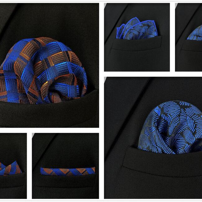 Shlax & Wing 5 Pieces Mens Pocket Square Brand New Gift Classic Acceossories Handkerchiefs Set 5-15