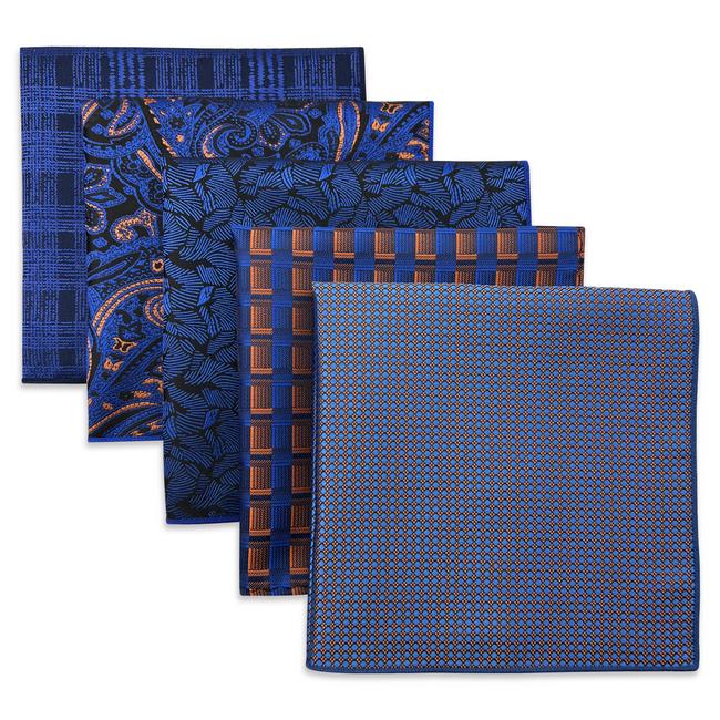 shlax & wing 5 Pieces Mens Pocket Square Brand New Gift Classic Acceossories Handkerchiefs Set 5-15