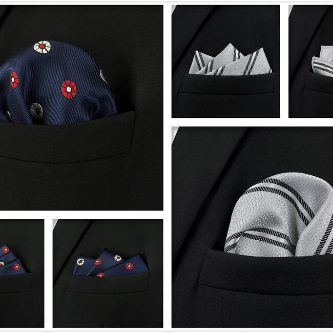 Shlax & Wing 5 Pieces Mens Pocket Square Brand New Gift Classic Acceossories Handkerchiefs Set 5-17