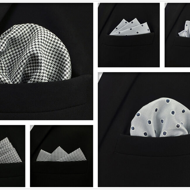 Shlax & Wing 5 Pieces Mens Pocket Square Brand New Gift Classic Acceossories Handkerchiefs Set 5-17