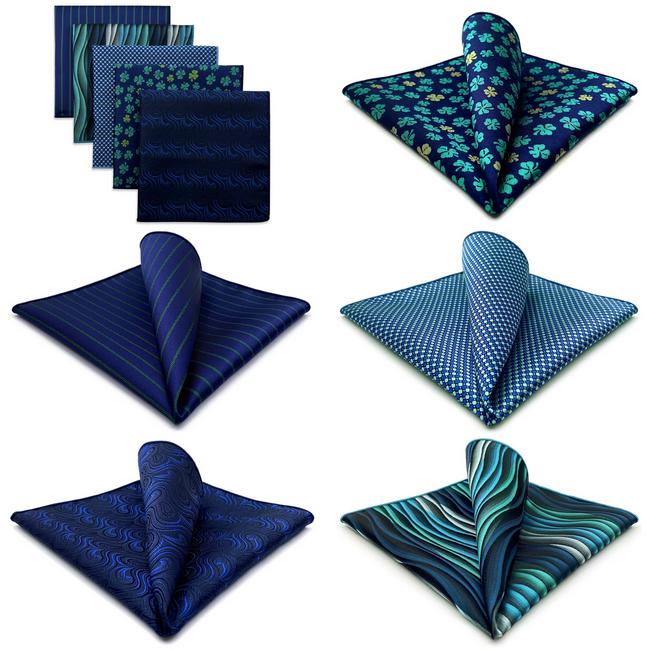Shlax & Wing 5 Pieces Mens Pocket Square Brand New Gift Classic Acceossories Handkerchiefs Set 5-19