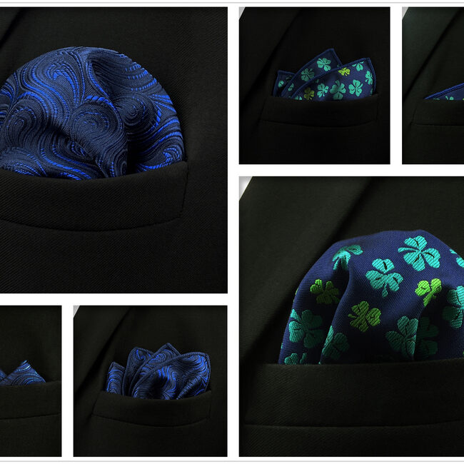 Shlax & Wing 5 Pieces Mens Pocket Square Brand New Gift Classic Acceossories Handkerchiefs Set 5-19